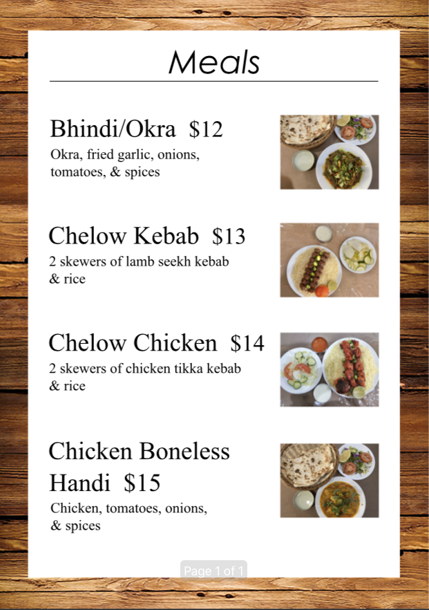 Menu, BBQ Tonight Auburn