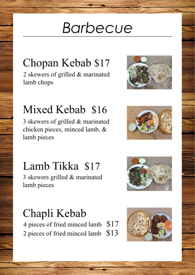 Menu, BBQ Tonight Auburn