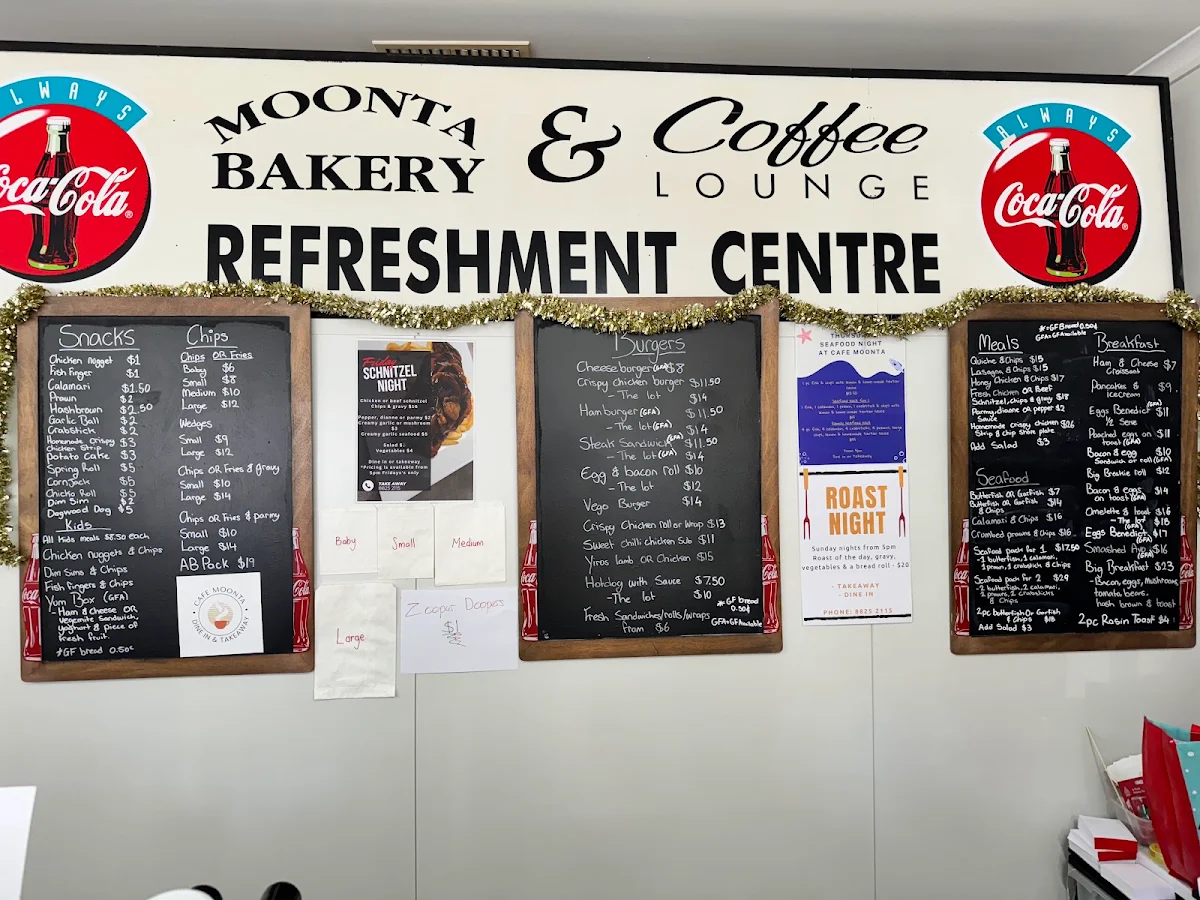 Menu, Cafe Moonta - Takeaway & Dine in
