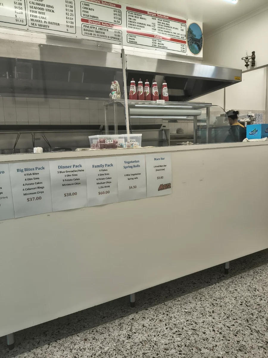 Menu, Westmeadows Fish & Chip Shop