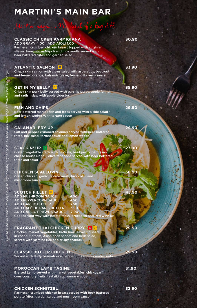 Menu, Martini and Co | Werribee