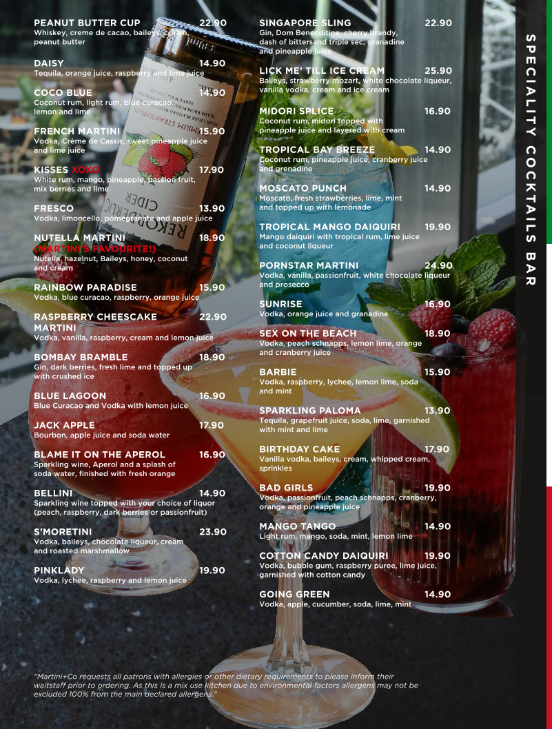 Menu, Martini and Co | Werribee