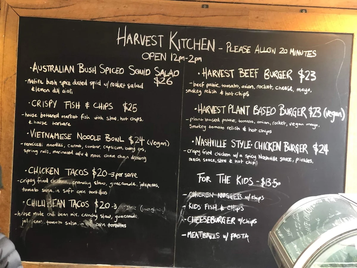 Menu, Sanctuary Harvest Zoo Cafe