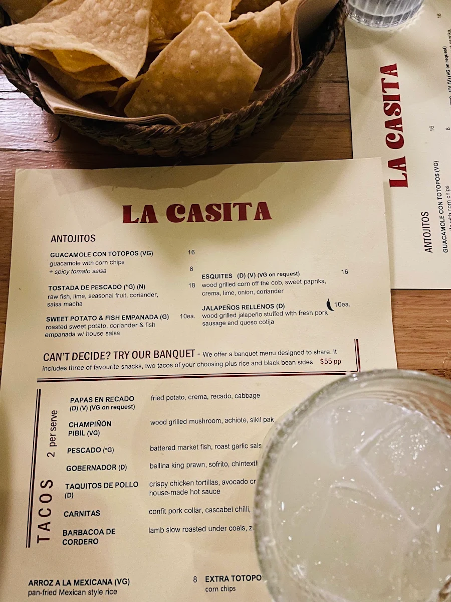 Menu, La Casita