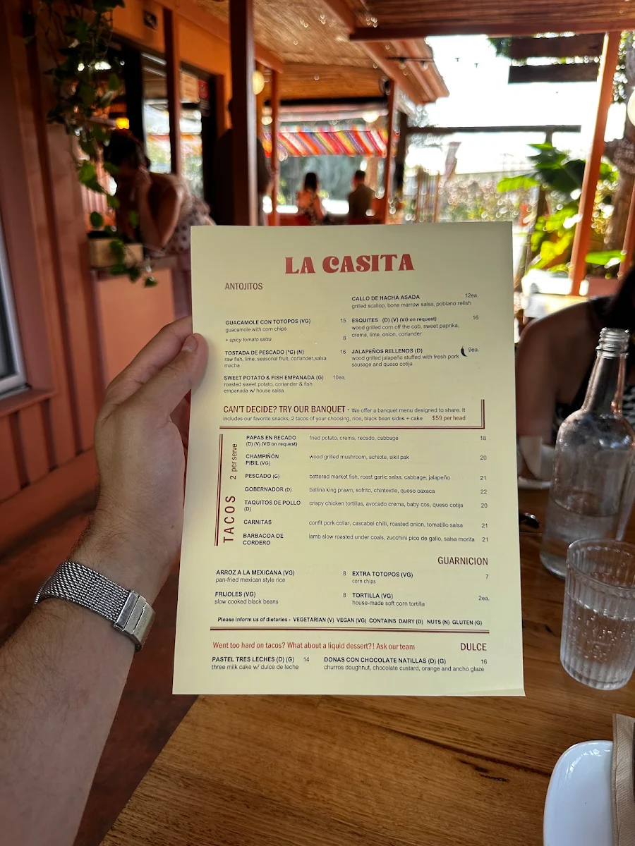 Menu, La Casita