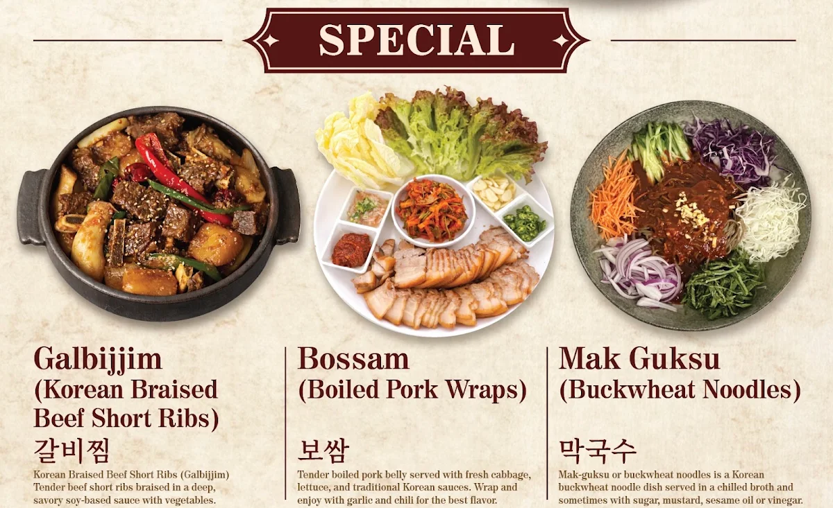 Menu, Bro Jung (previously Bro Pocha Strathfield)