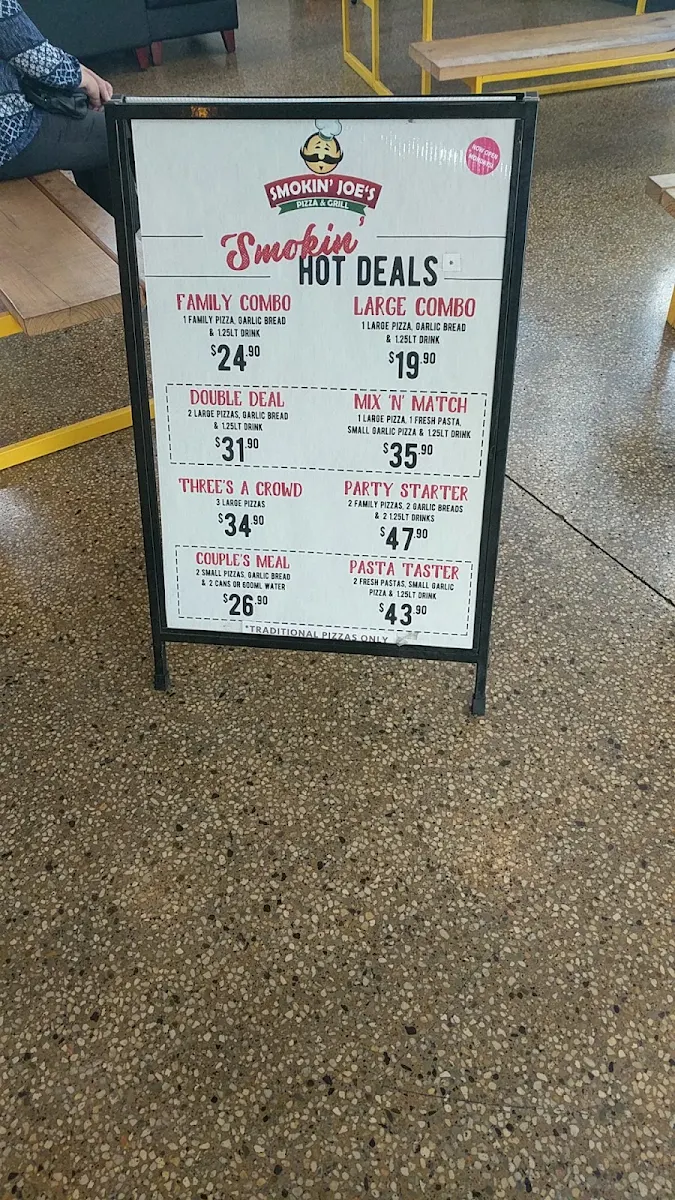 Menu, Smokin Joe's Pizza & Grill Doreen