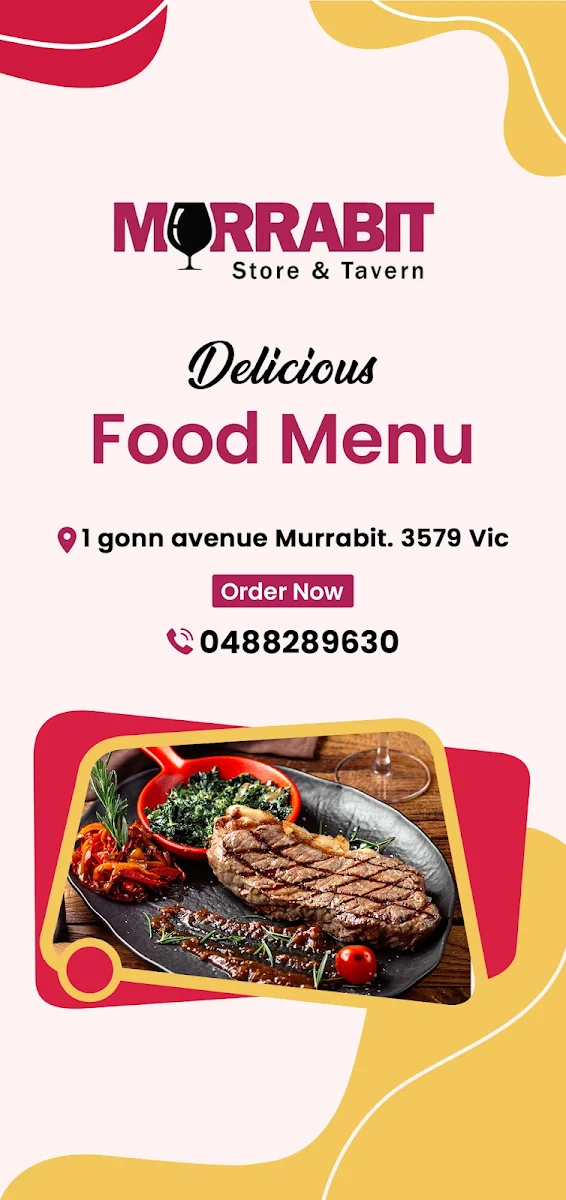 Menu, Murrabit Store & Tavern