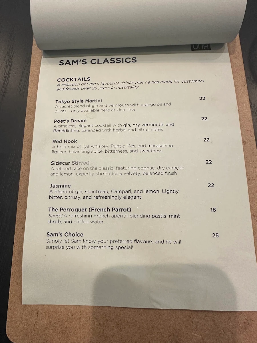 Menu, Una Una