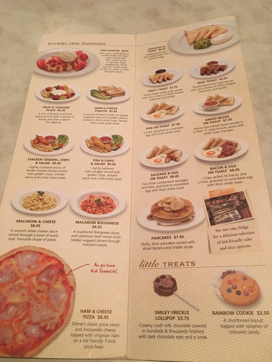 Menu, Dôme Café