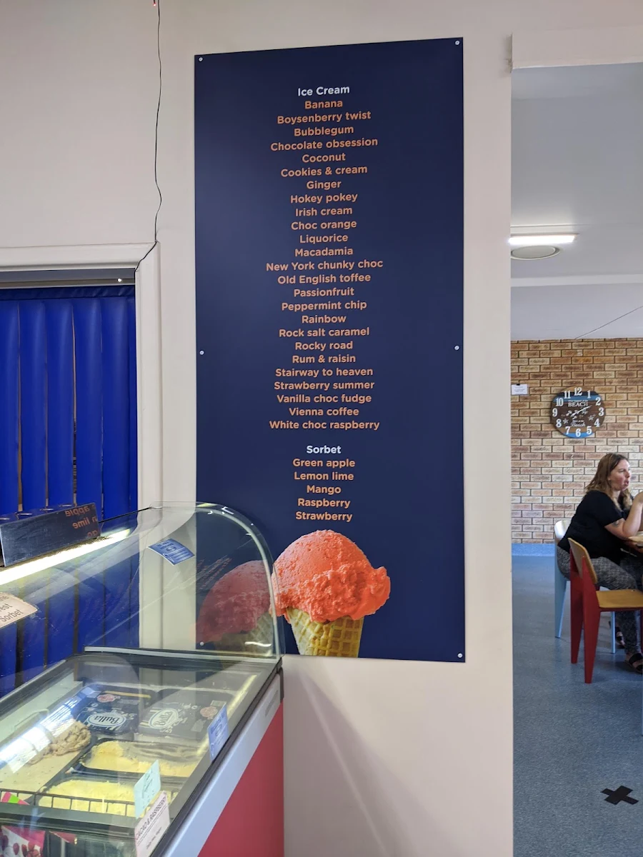 Menu, Aurelia's Ice Creamery and Cafe