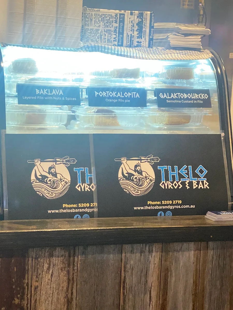 Menu, Thelo Gyros and Bar