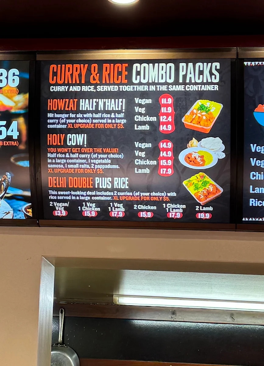 Menu, Miss India Greenslopes