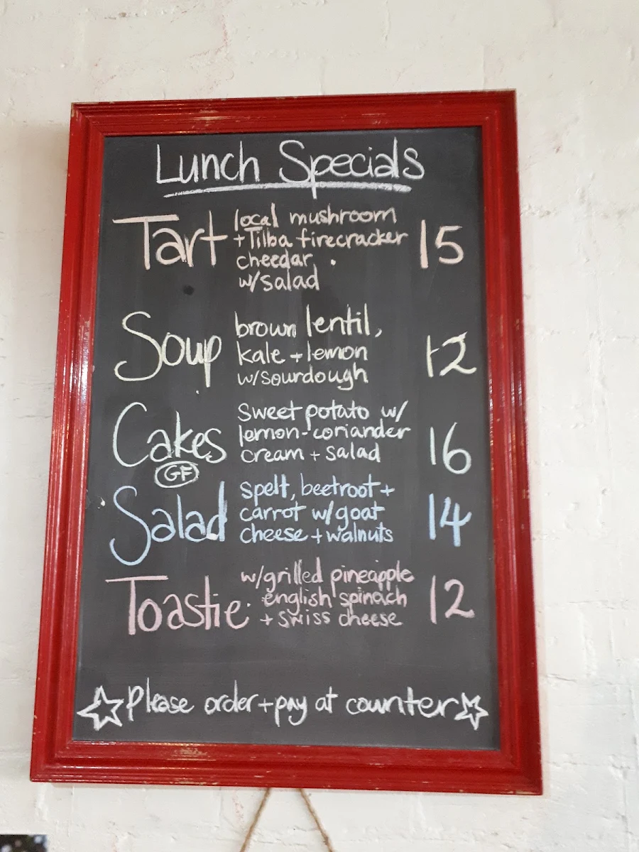 Menu, Red Cafe Bega
