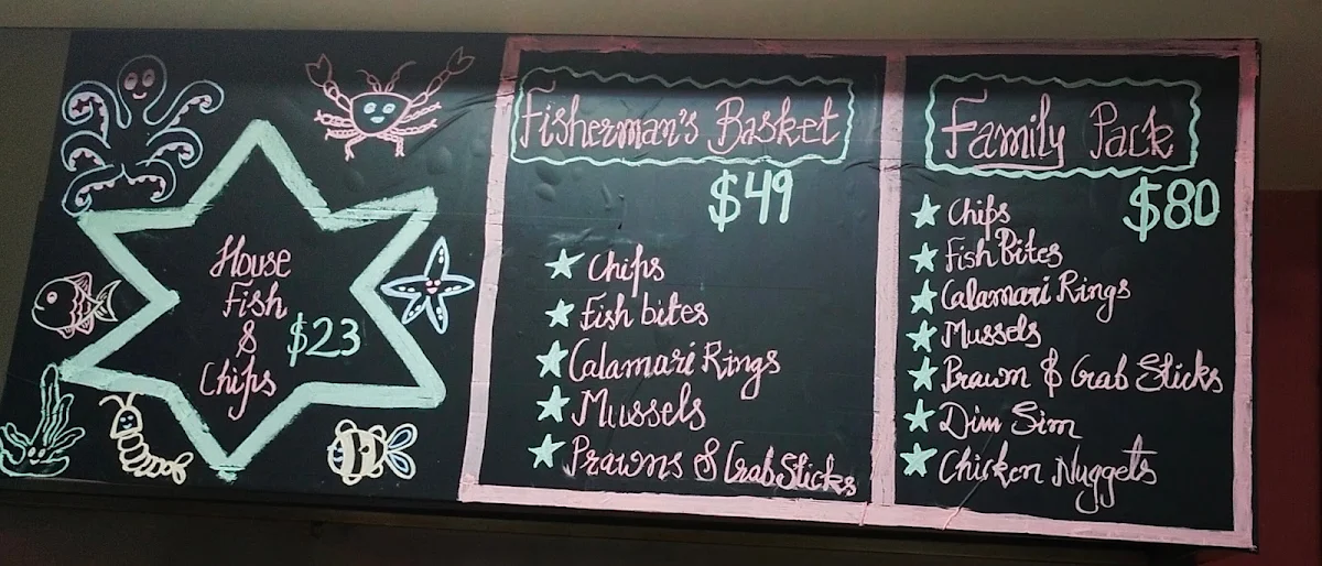 Menu, Jingili Fish and Chips