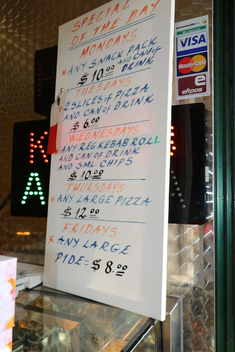 Menu, Main Street Kebabs Blacktown