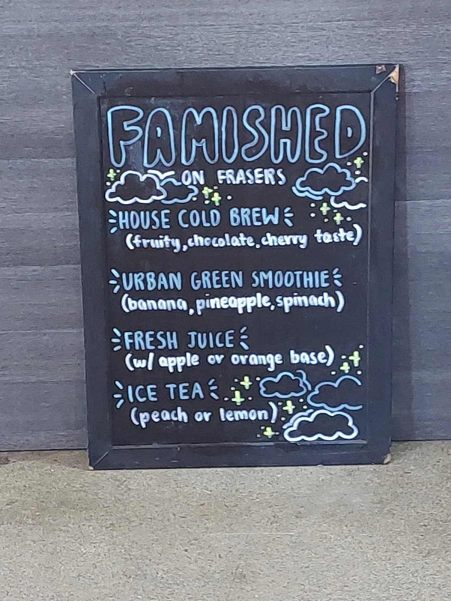 Menu, Famished on Frasers