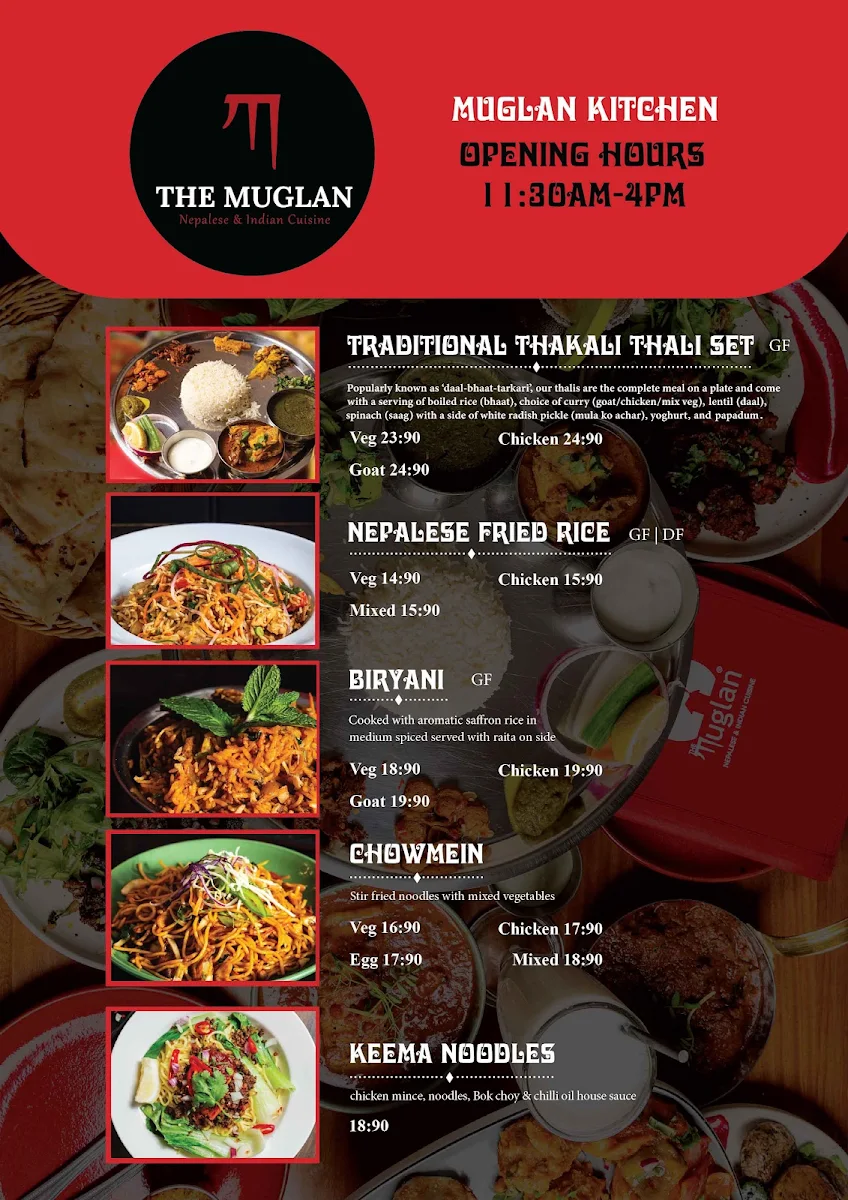 Menu, Galli Galli Nepalese Indian