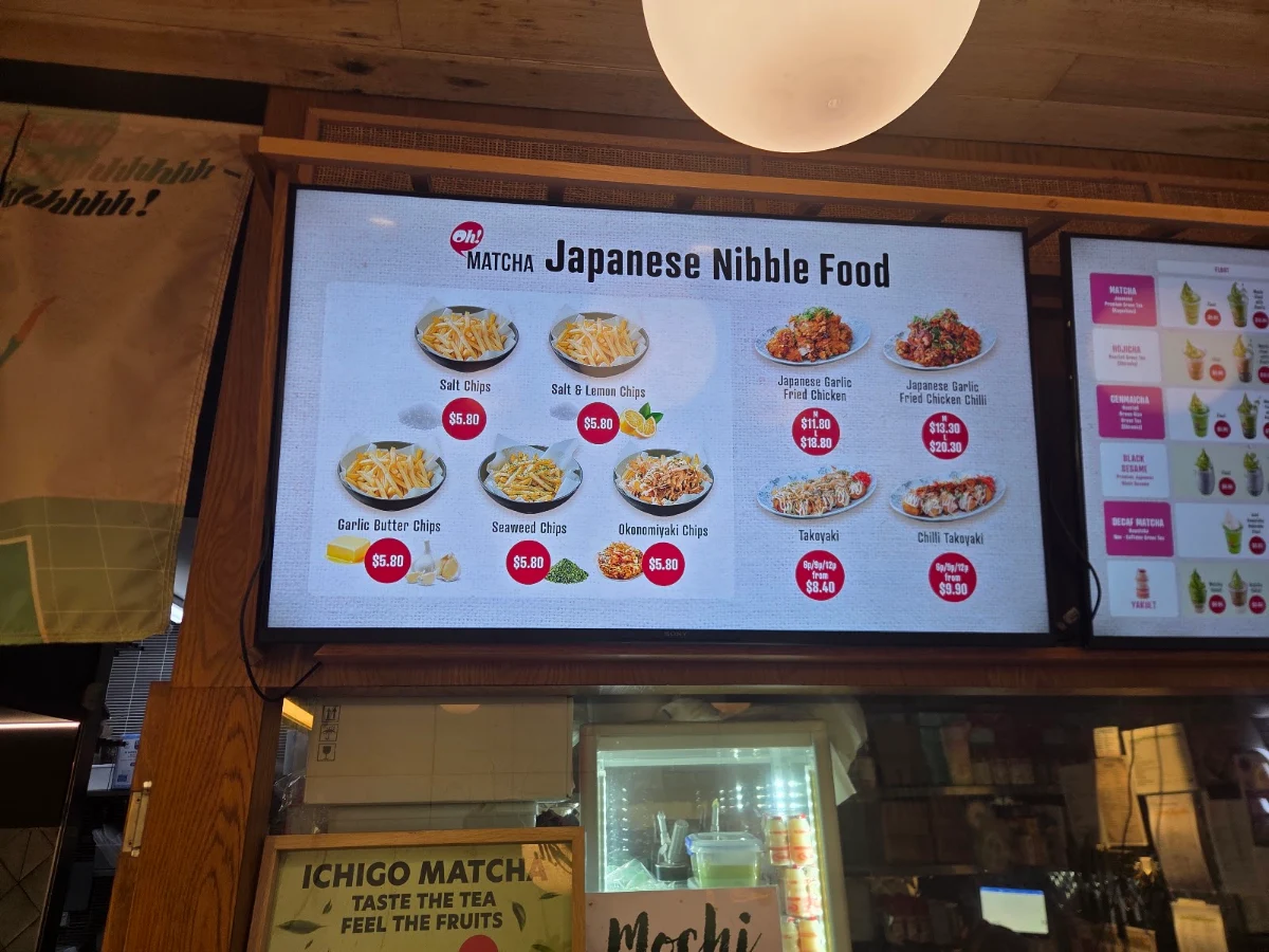 Menu, Oh!Matcha