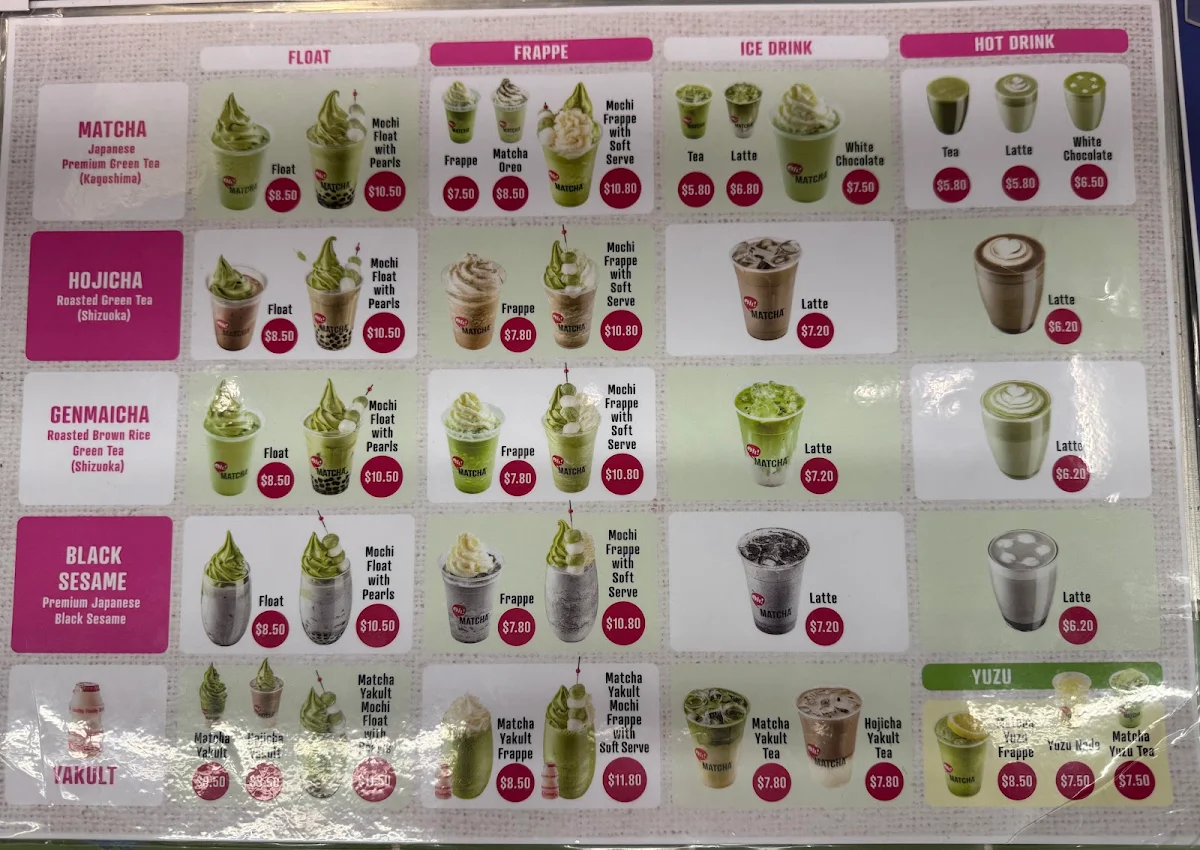 Menu, Oh!Matcha