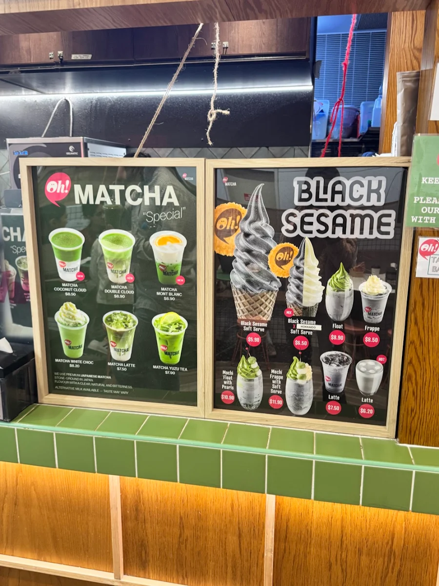 Menu, Oh!Matcha