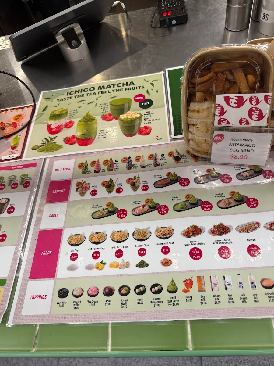 Menu, Oh!Matcha