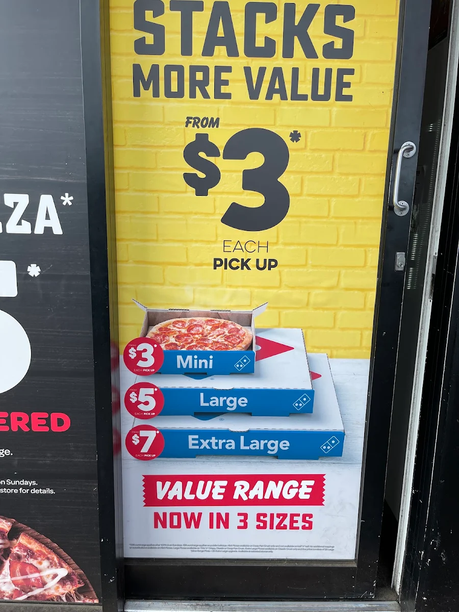 Menu, Domino's Pizza Gympie