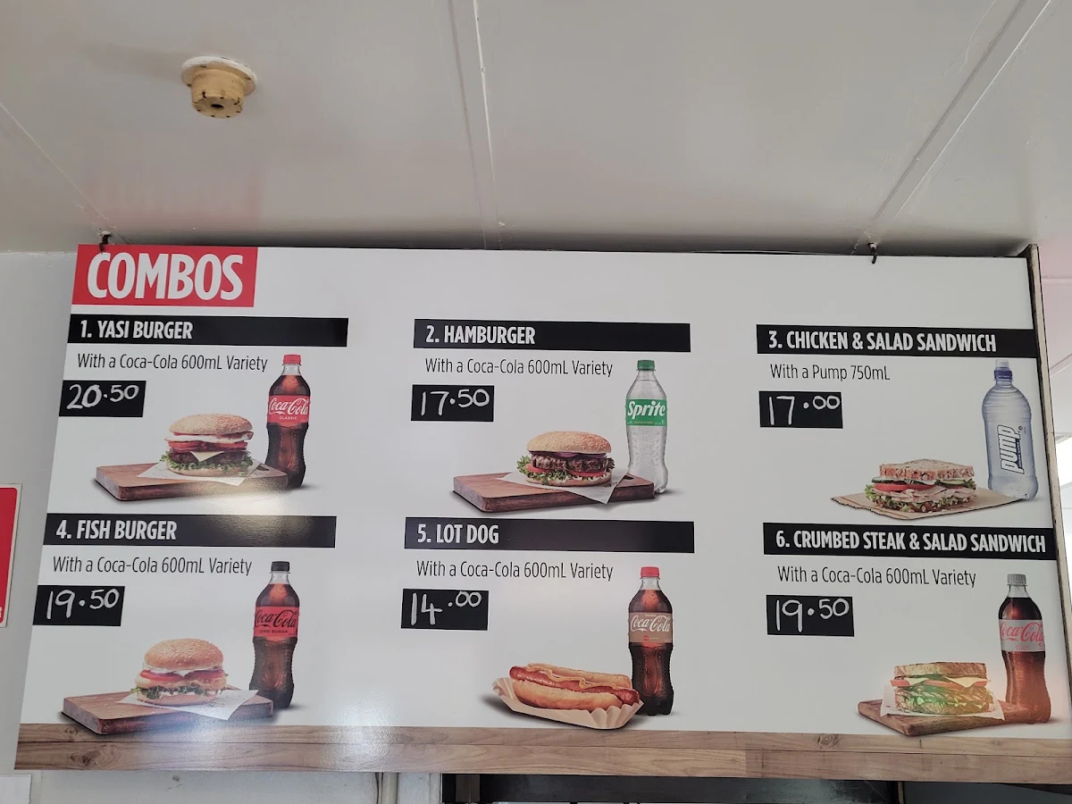 Menu, Take-A-Break Burger Bar
