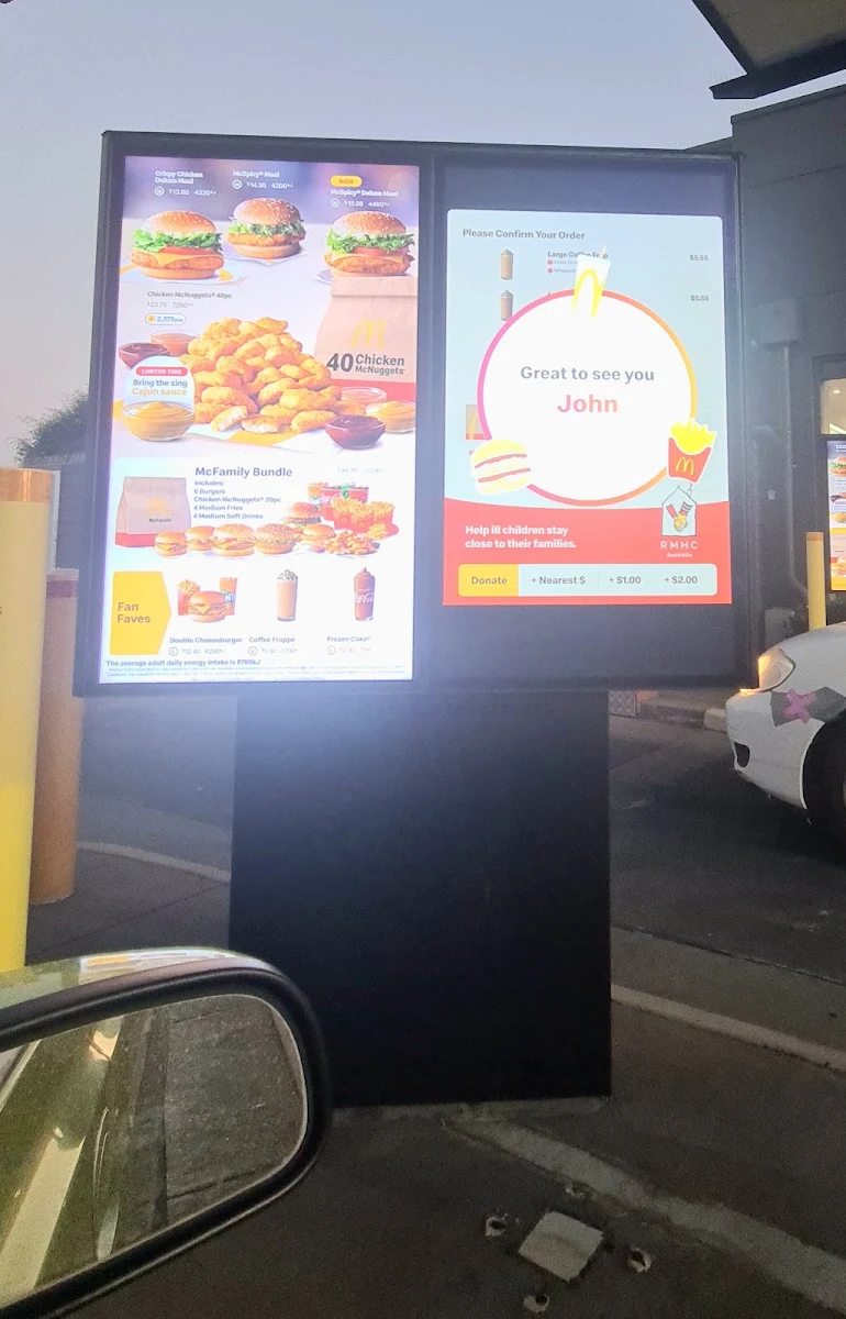 Menu, McDonald's Forest Lakes