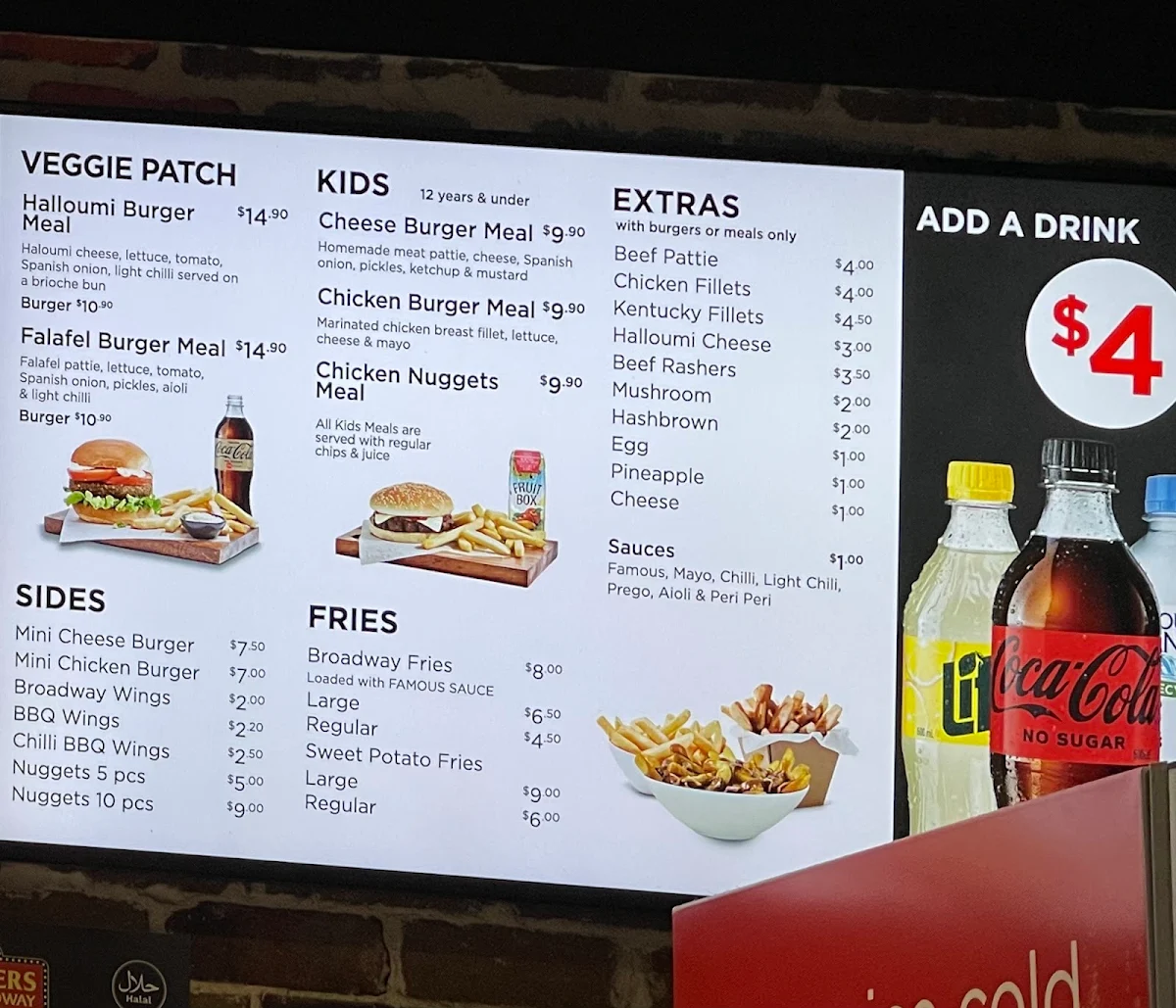 Menu, Burgers On Broadway Ermington