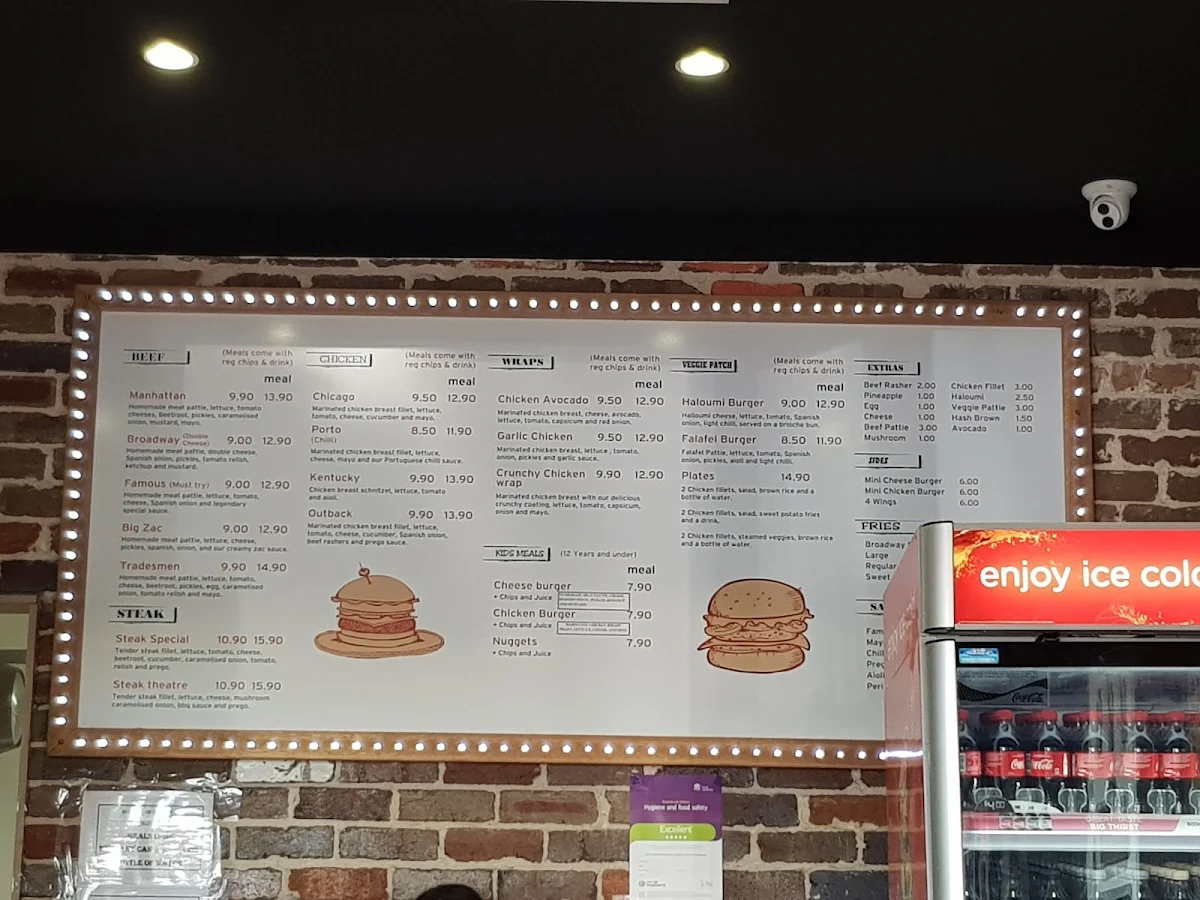 Menu, Burgers On Broadway Ermington