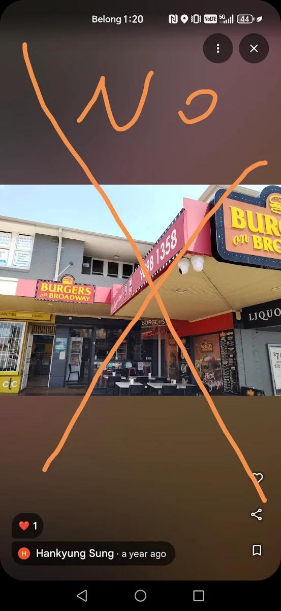 Menu, Burgers On Broadway Ermington