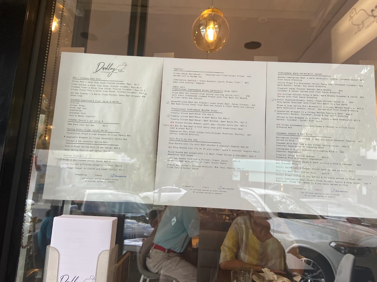 Menu, Duckling Vietnamese