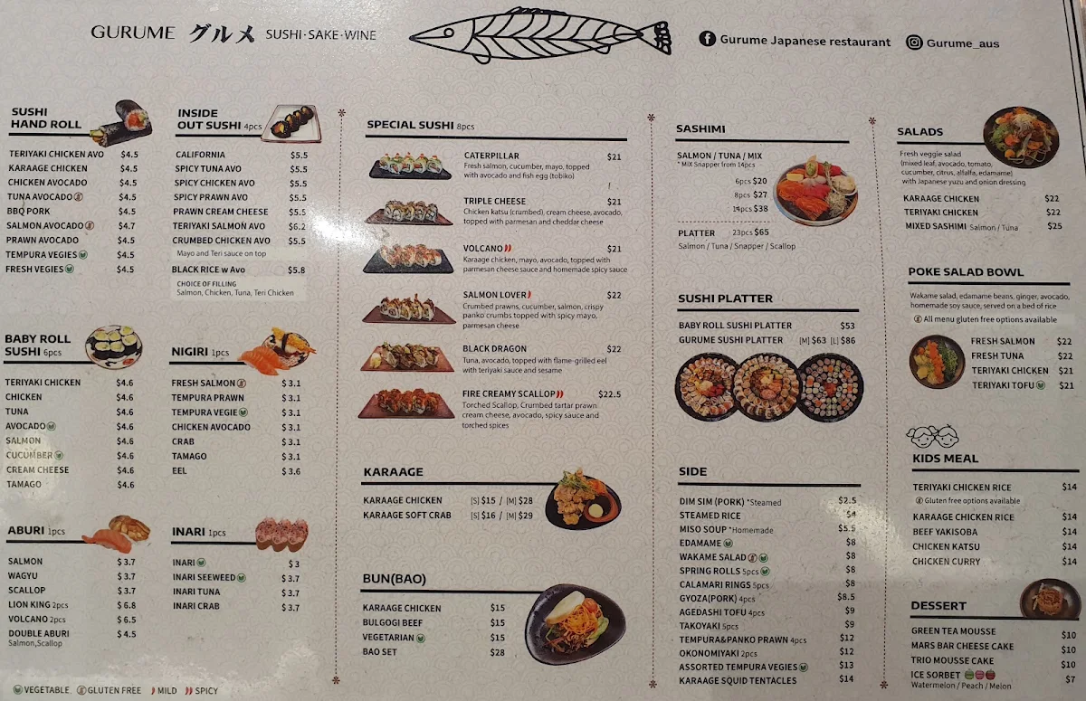 Menu, Gurume