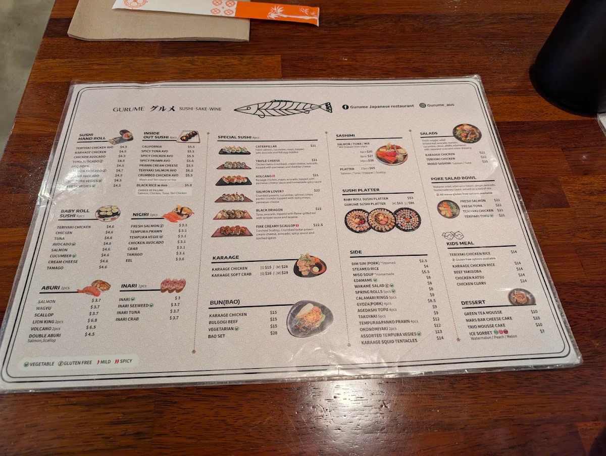 Menu, Gurume