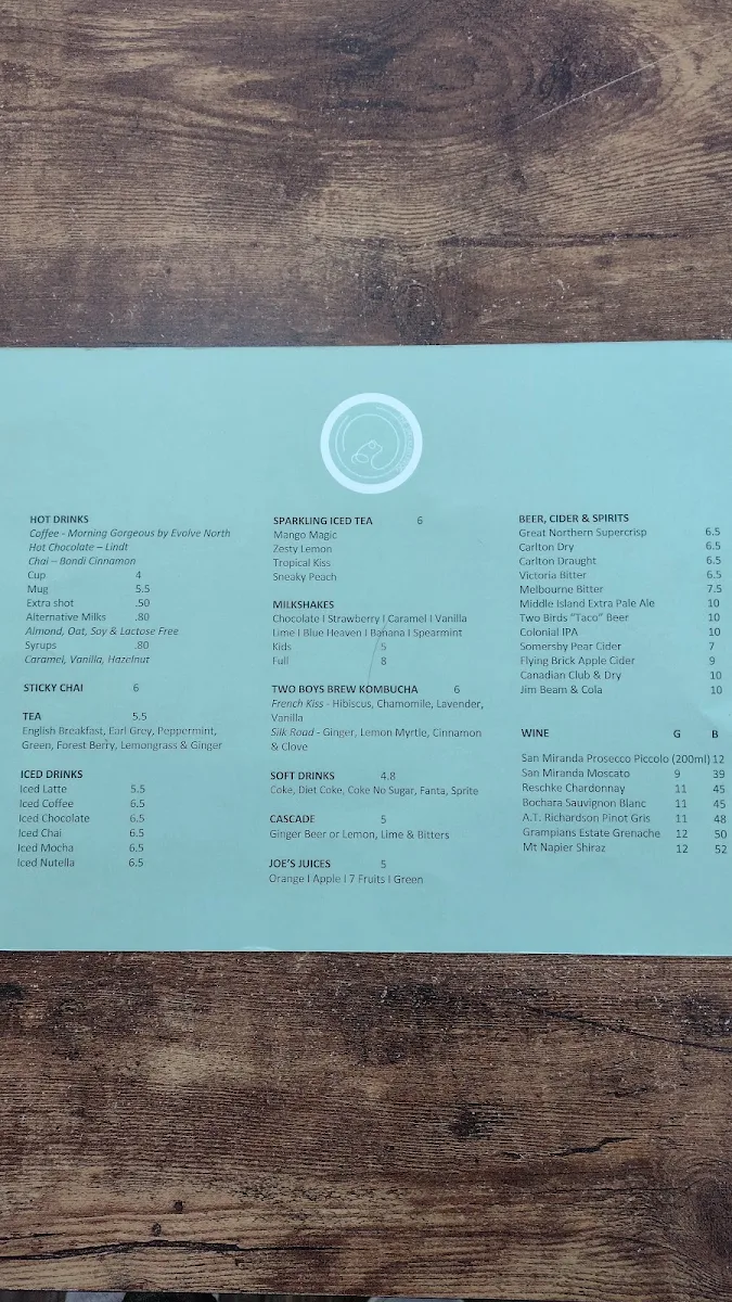 Menu, The Speckled Frog