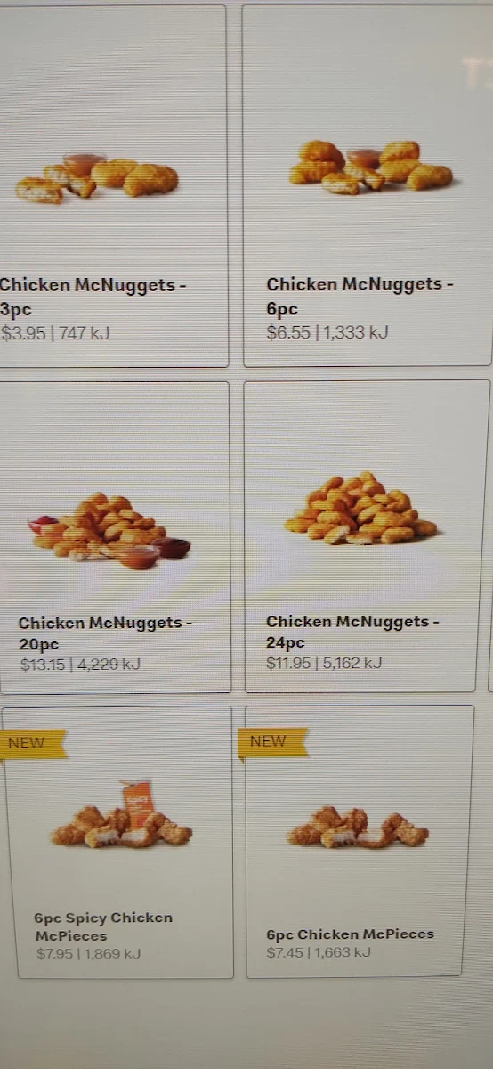 Menu, Mcdonald's Norwest II