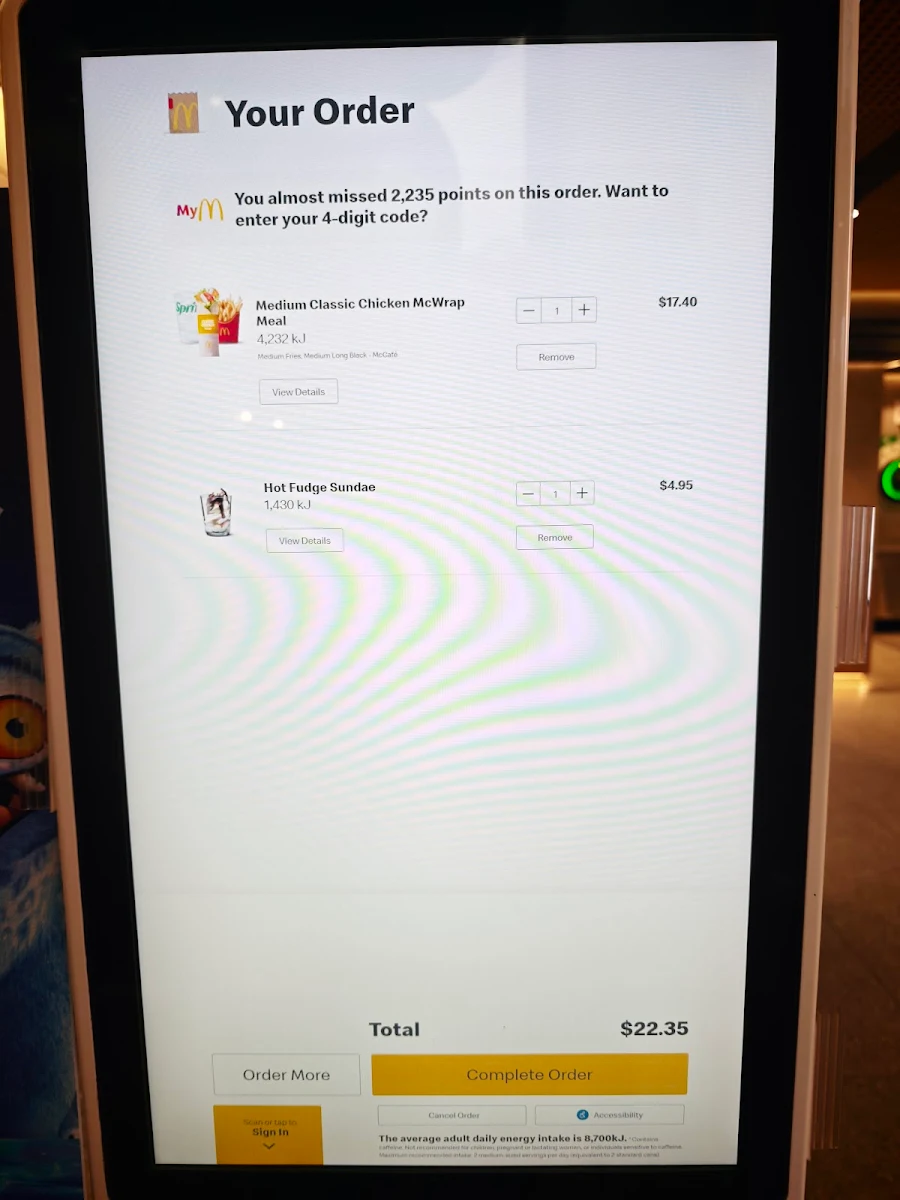 Menu, Mcdonald's Norwest II