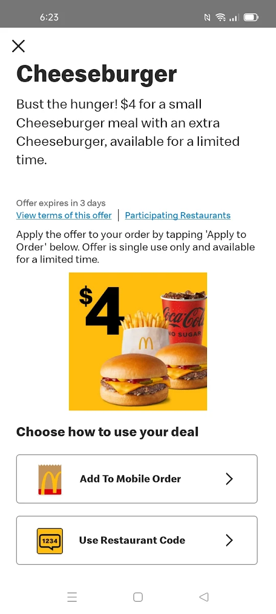 Menu, Mcdonald's Norwest II