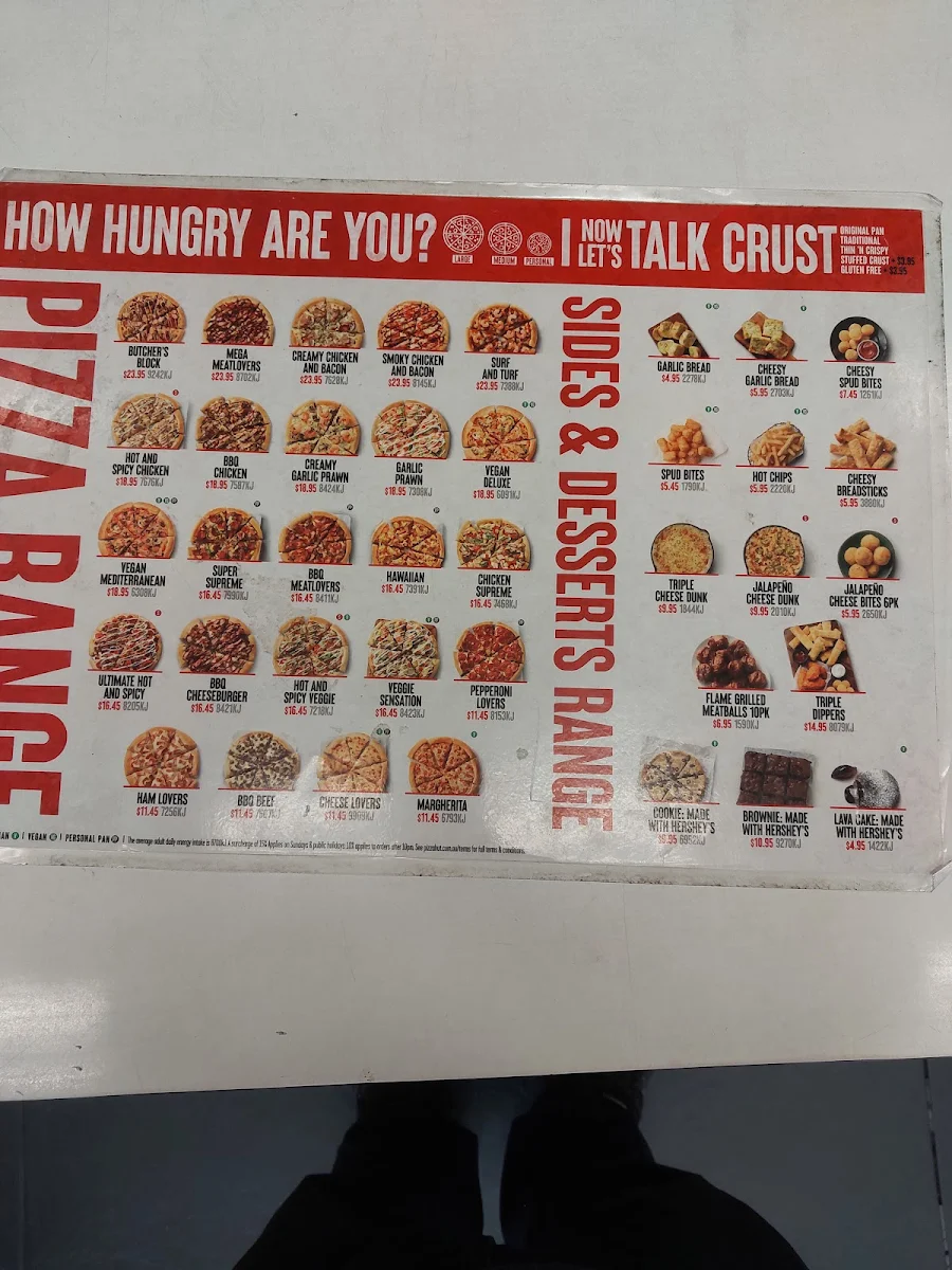 Menu, Pizza Hut Castle Hill