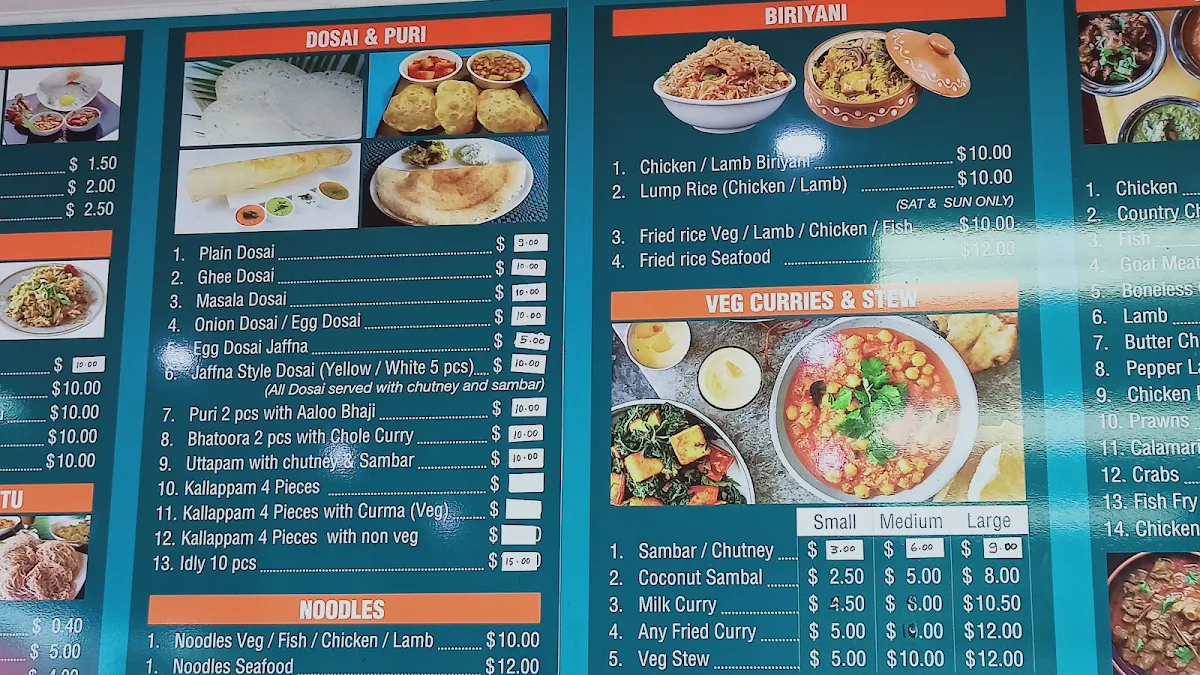 Menu, Sydney Marina Dine In & Take Away