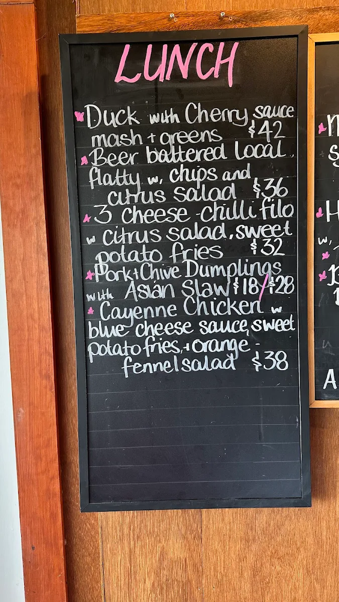 Menu, Promontory Restaurant and Winery, Foster