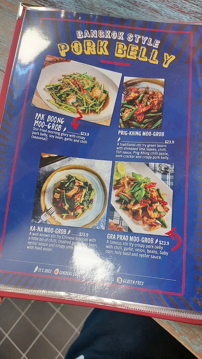 Menu, Bangkok Snap Churchill Centre