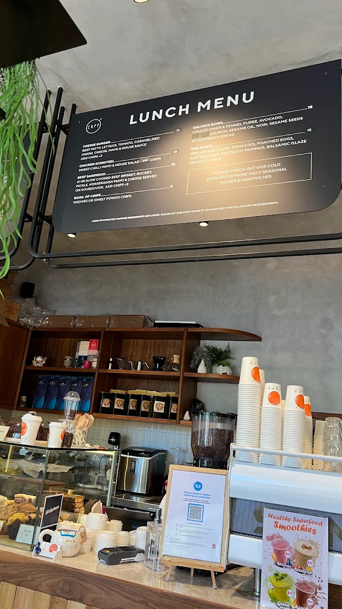 Menu, Capp Espresso - Macquarie st
