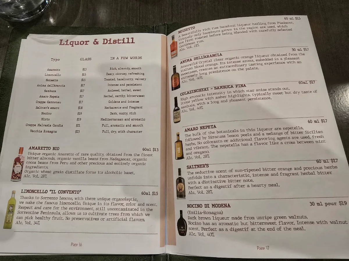 Menu, RUSTICHELLA Pasta Bar