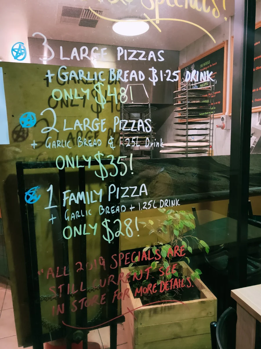 Menu, San Remo Pizza