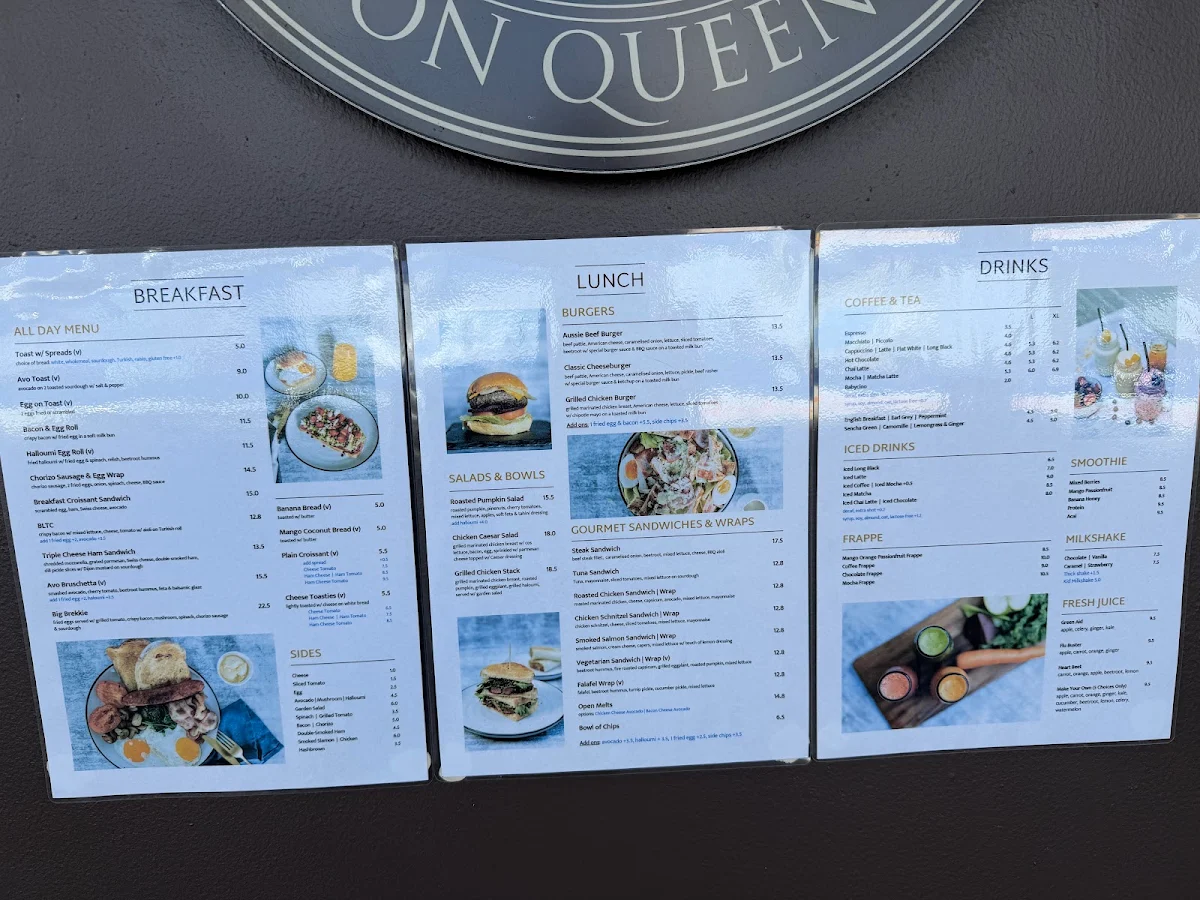 Menu, Cafe 93