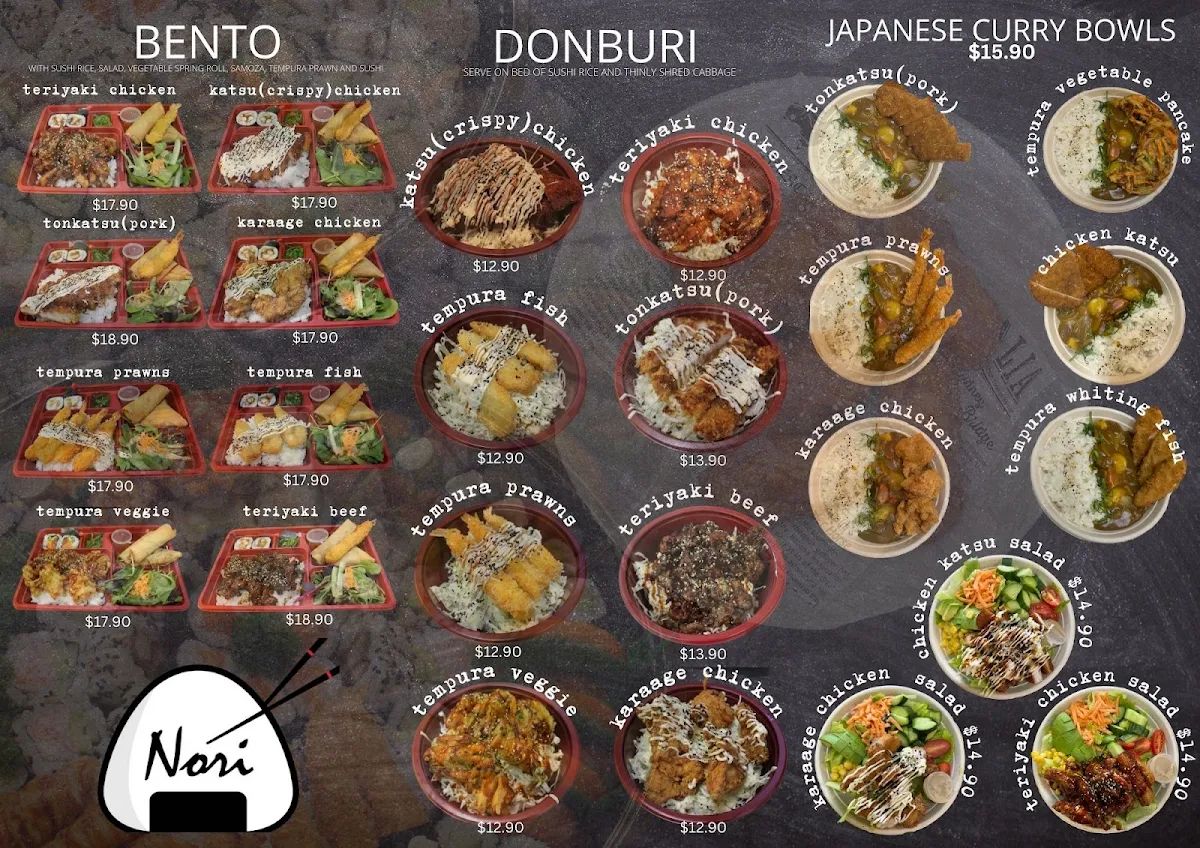 Menu, Nori Meadow Springs