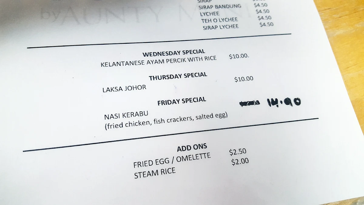 Menu, Cili Padi Catering by Aunty Muni