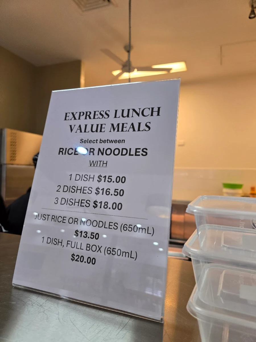 Menu, Royal Chopsticks